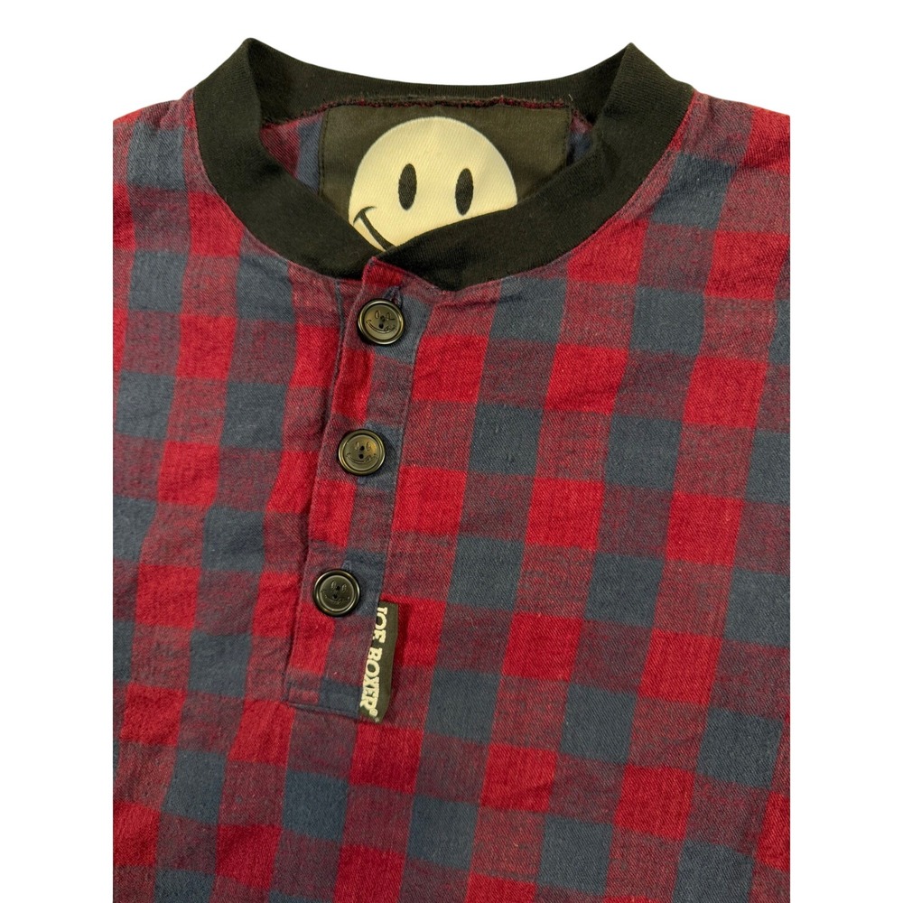Joe Boxer Plaid Shirt Long‎ Sleeve Button Up Casual Top Mens Size S/M
